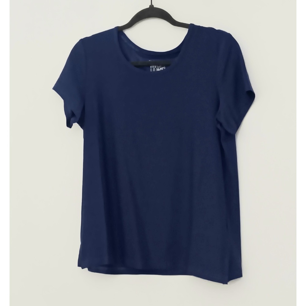The Original Muk Luks Tee Women's Size Small Blue Cloud Knit Scoop Neck NEW